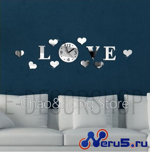 3D акриловые часы LOVE фото 1