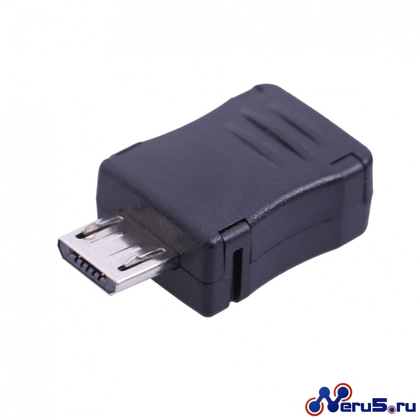 Micro USB 5Pin чёрный на кабель фото 4