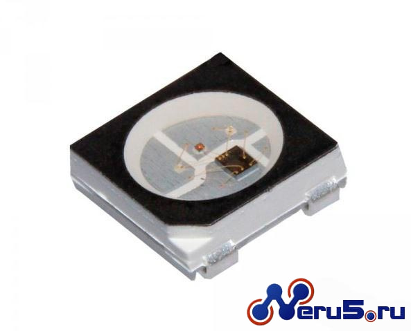 Адресный светодиод WS2812b SMD5050 черный верх фото 1