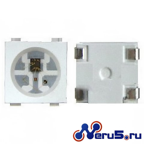 Адресный светодиод WS2812b SMD5050 черный верх фото 8