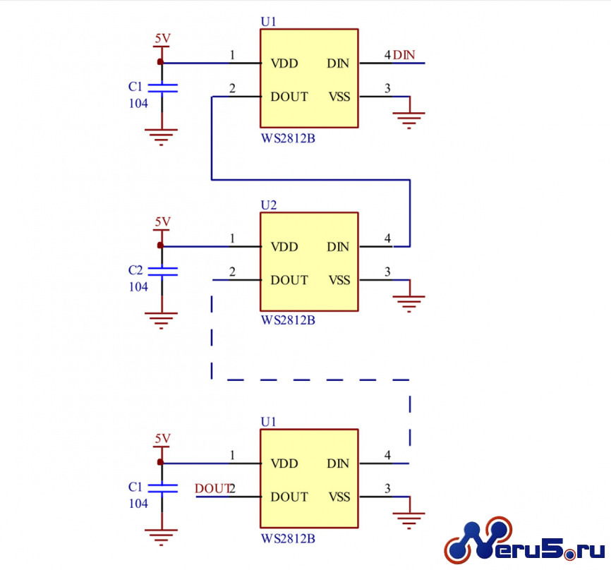 Адресный светодиод WS2812b SMD5050 черный верх фото 3