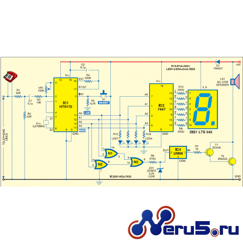 HT9170D декодер DTMF (тоновый сигнал в телефонии) SOP-18 фото 2