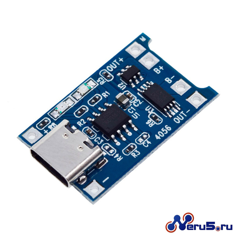 модуль зарядки LI-ion батареи с защитой от глубокого разряда (Tipe-C, micro USB) фото 2
