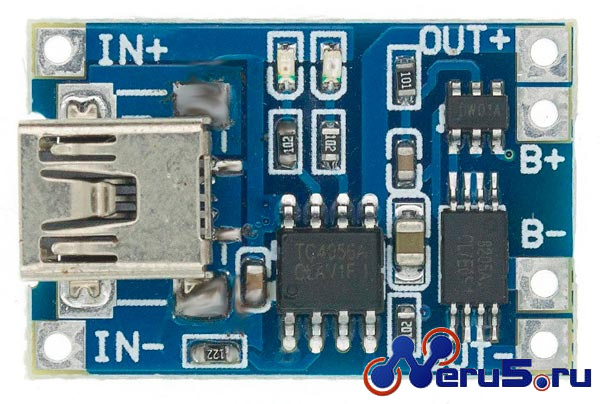 модуль зарядки LI-ion батареи с защитой от глубокого разряда (Tipe-C, micro USB) фото 3